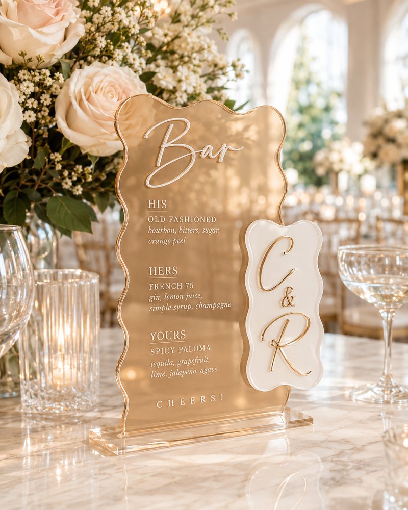 The Celeste | Custom Acrylic Bar Menu