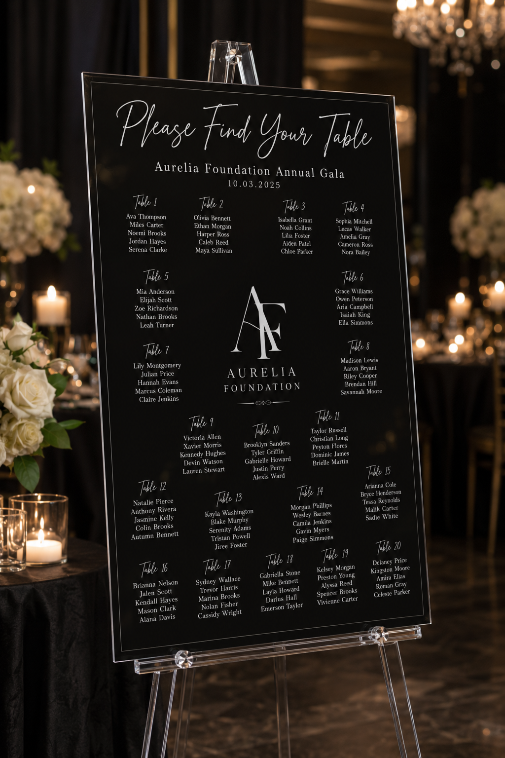 The Portrait | Acrylic Seating Chart