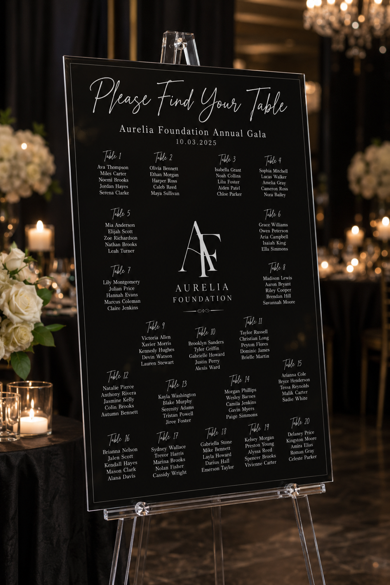 The Portrait | Acrylic Seating Chart
