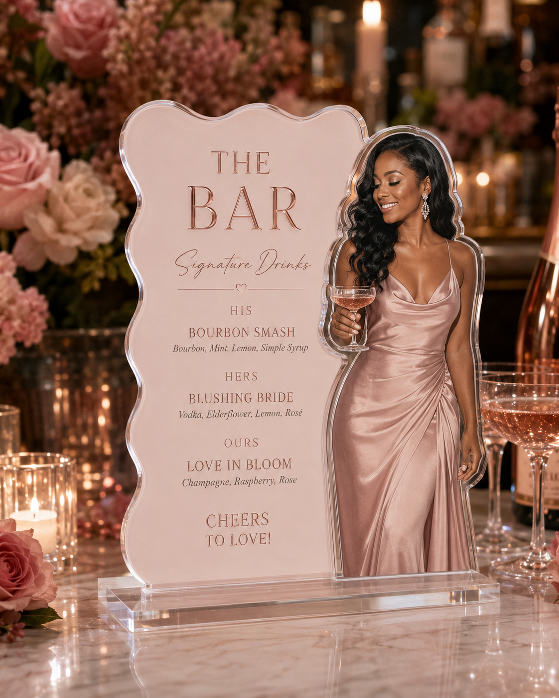 The Toast | Custom Acrylic Bar Menu with Photo