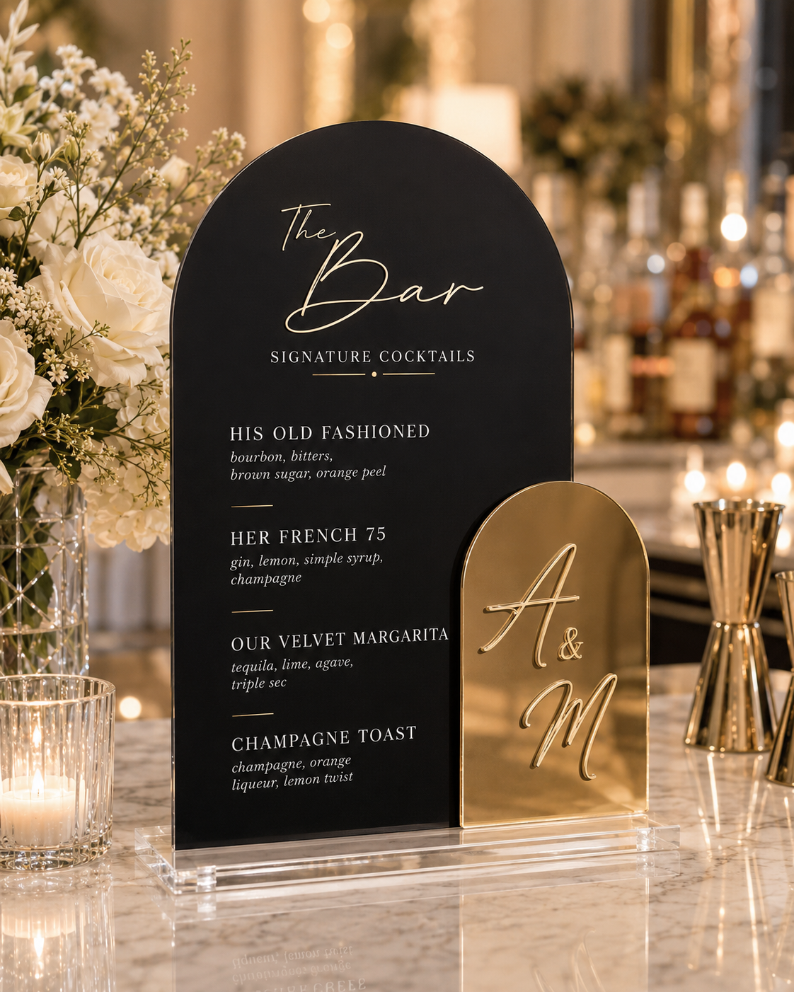 The Celeste | Custom Acrylic Bar Menu