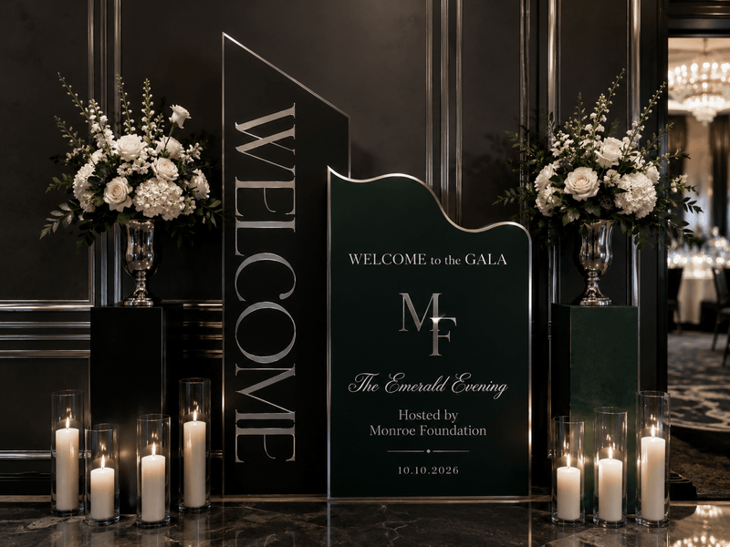 Custom Modern Welcome Sign - JYS Custom Backdrops & Acrylic Signs
