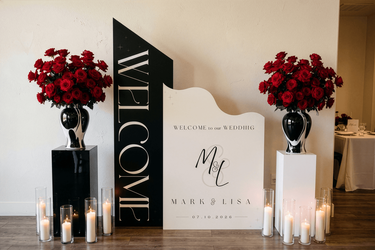 Custom Modern Welcome Sign - JYS Custom Backdrops & Acrylic Signs