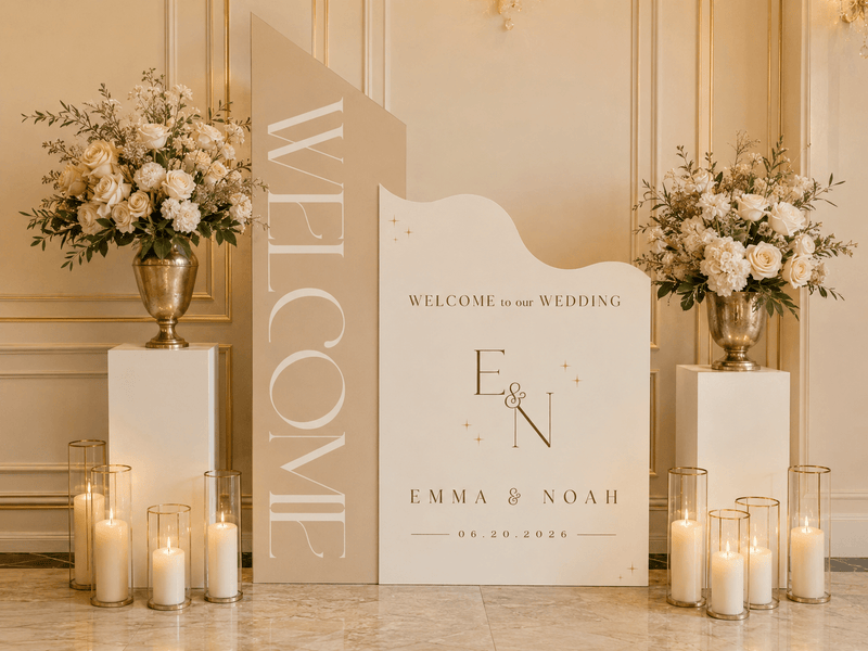 Custom Modern Welcome Sign - JYS Custom Backdrops & Acrylic Signs