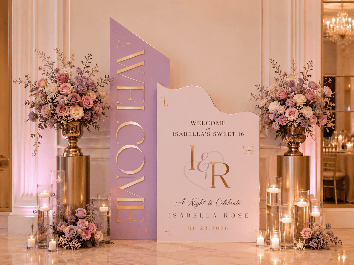 Custom Modern Welcome Sign - JYS Custom Backdrops & Acrylic Signs