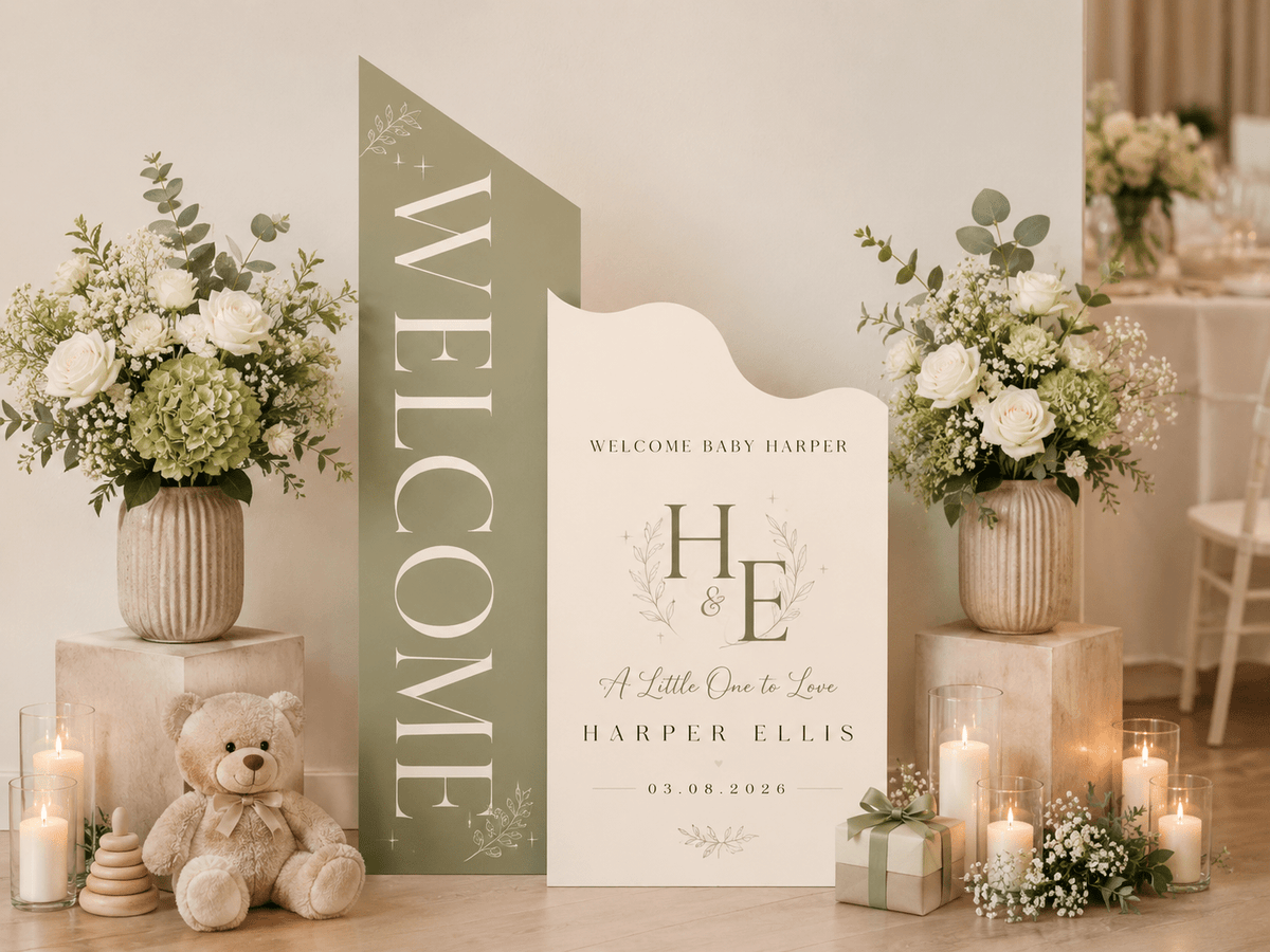 Custom Modern Welcome Sign - JYS Custom Backdrops & Acrylic Signs
