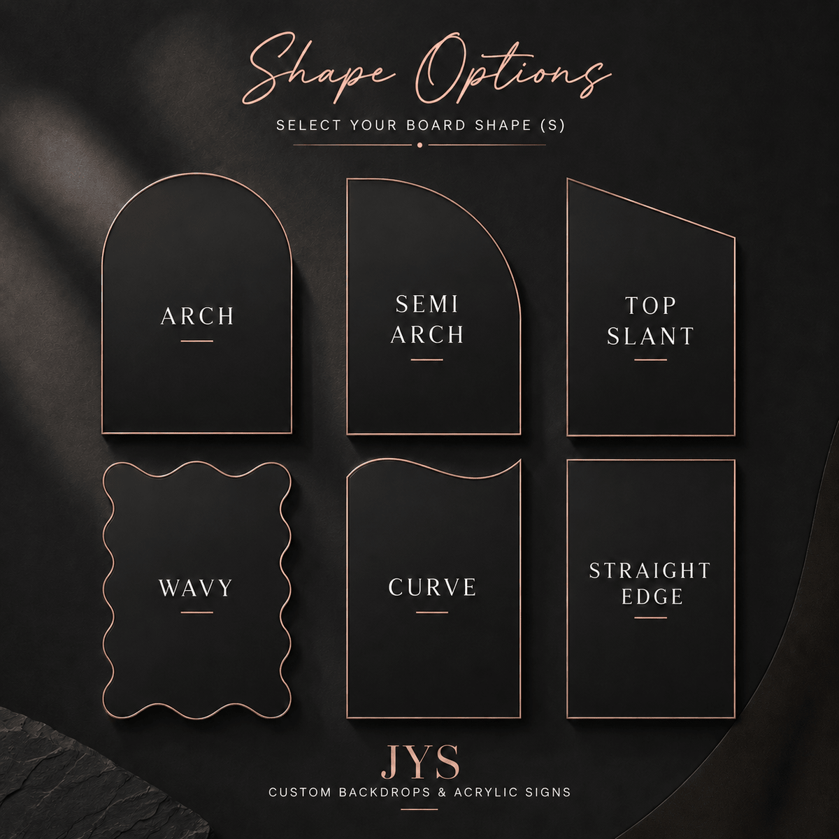Custom Welcome Board | 3 Board Option - JYS Custom Backdrops & Acrylic Signs