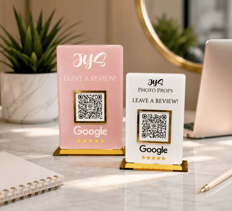 Leave a Review: QR Code Sign - JYS Custom Backdrops & Acrylic Signs