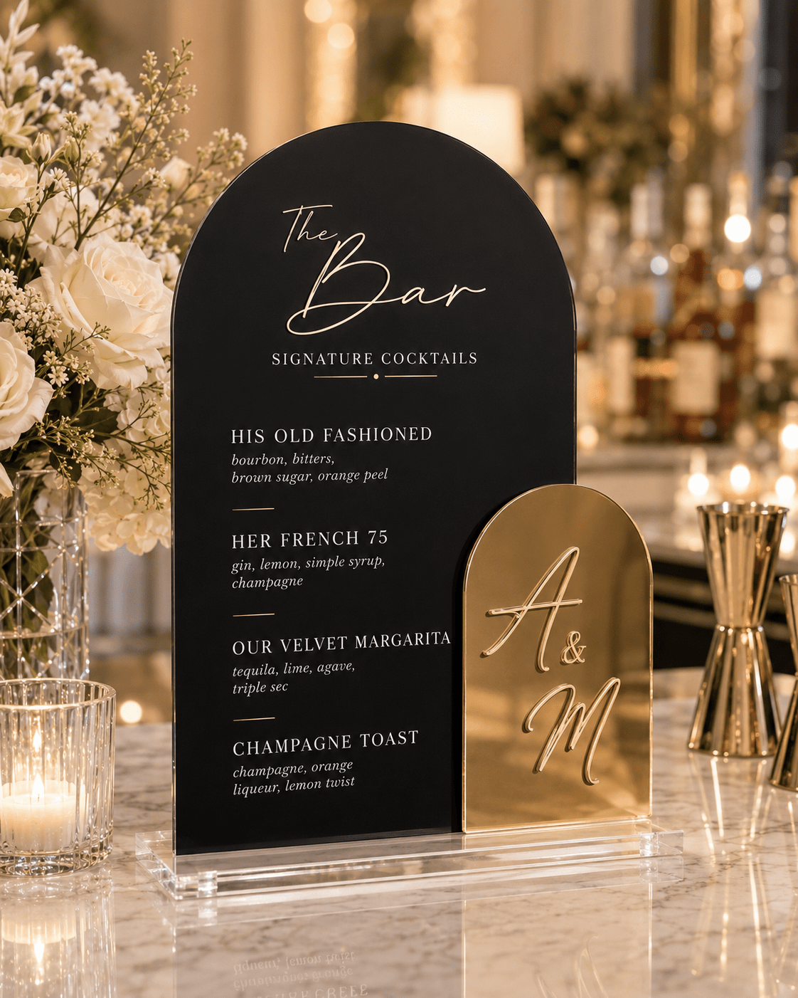 The Celeste | Custom Acrylic Bar Menu - JYS Custom Backdrops & Acrylic Signs