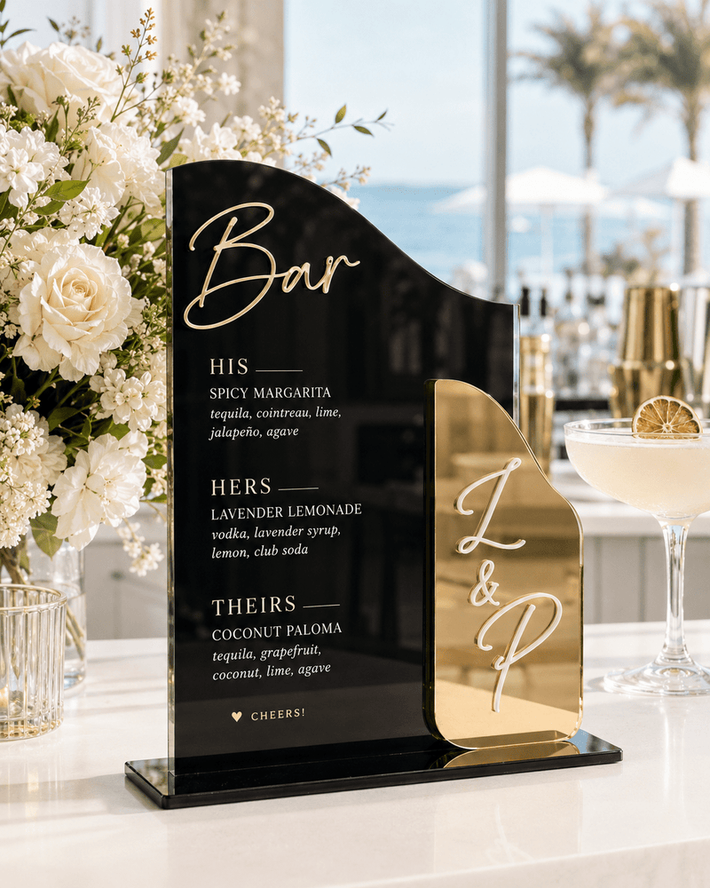 The Celeste | Custom Acrylic Bar Menu - JYS Custom Backdrops & Acrylic Signs