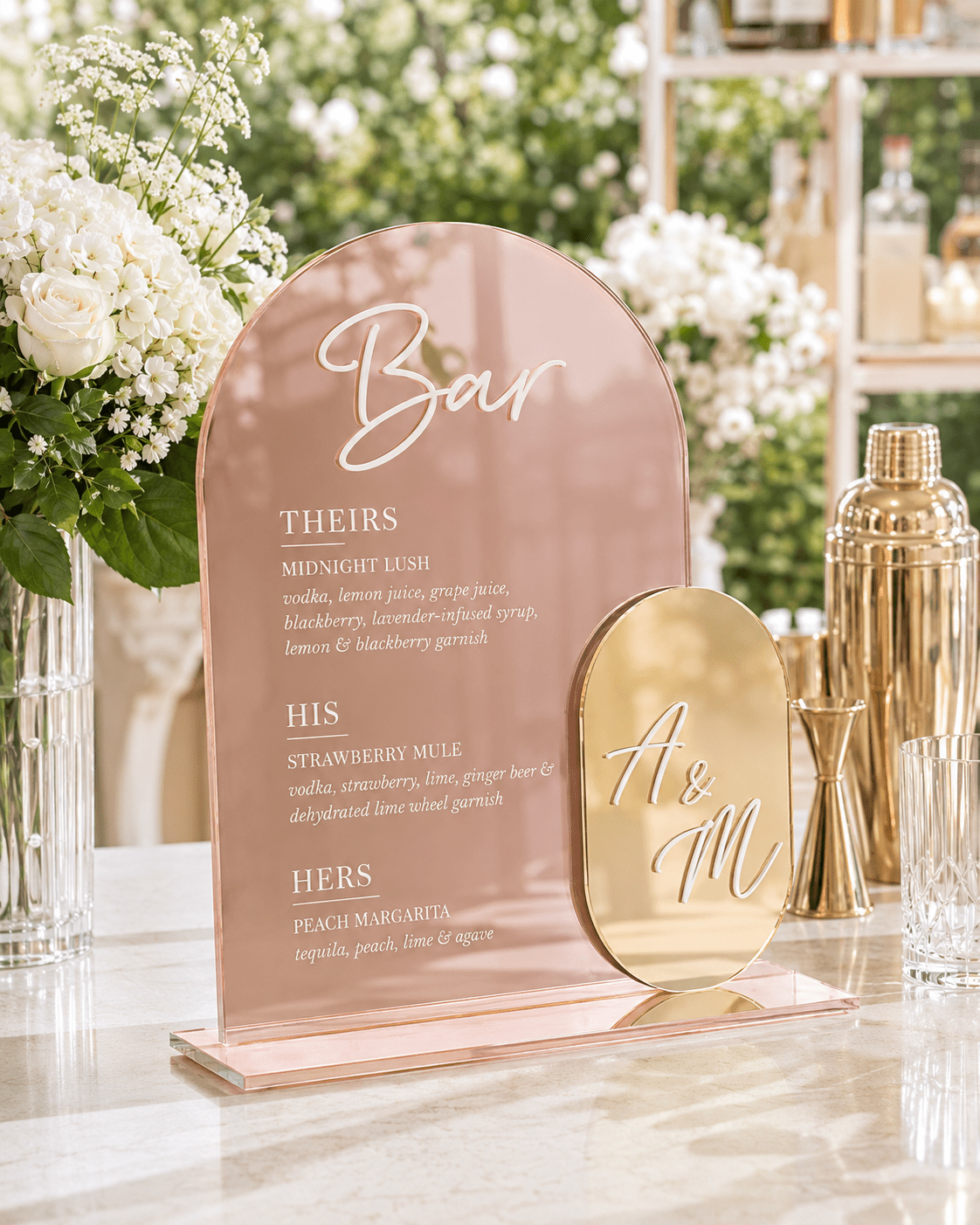 The Celeste | Custom Acrylic Bar Menu - JYS Custom Backdrops & Acrylic Signs
