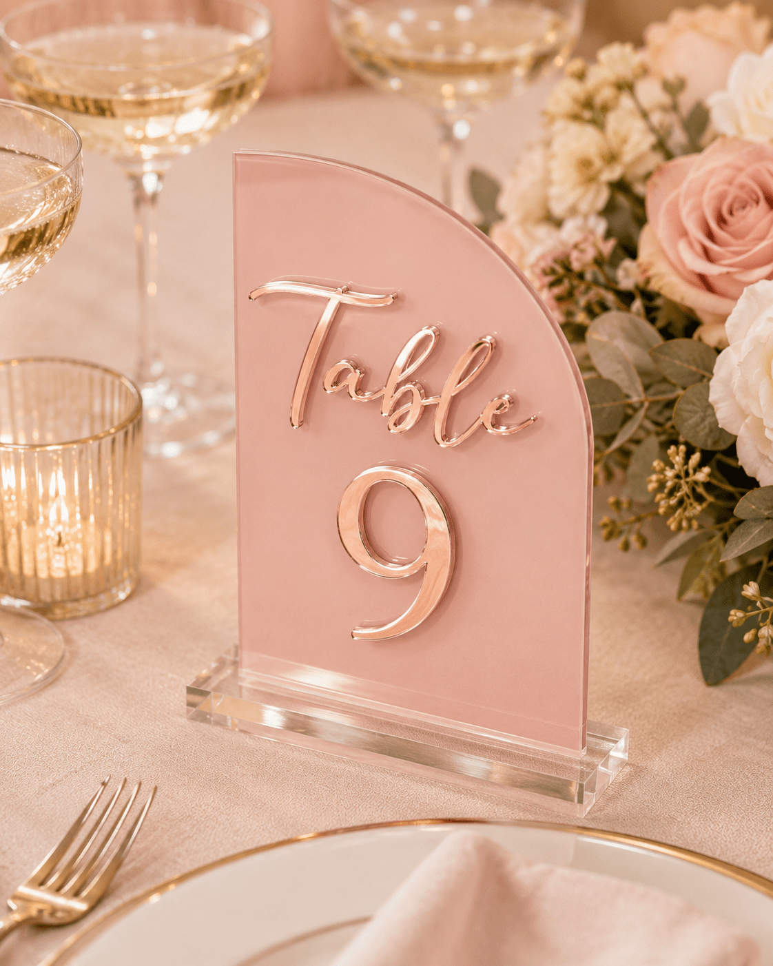 The Elise | Acrylic Table Numbers - JYS Custom Backdrops & Acrylic Signs