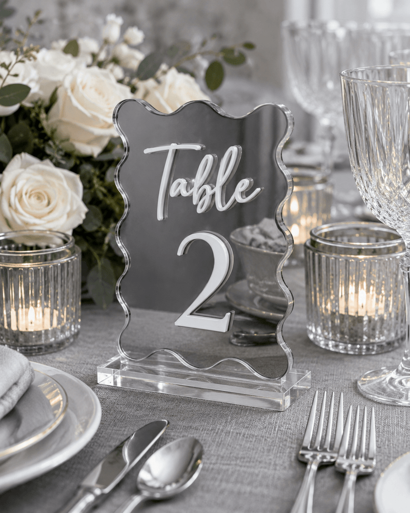 The Elise | Acrylic Table Numbers - JYS Custom Backdrops & Acrylic Signs