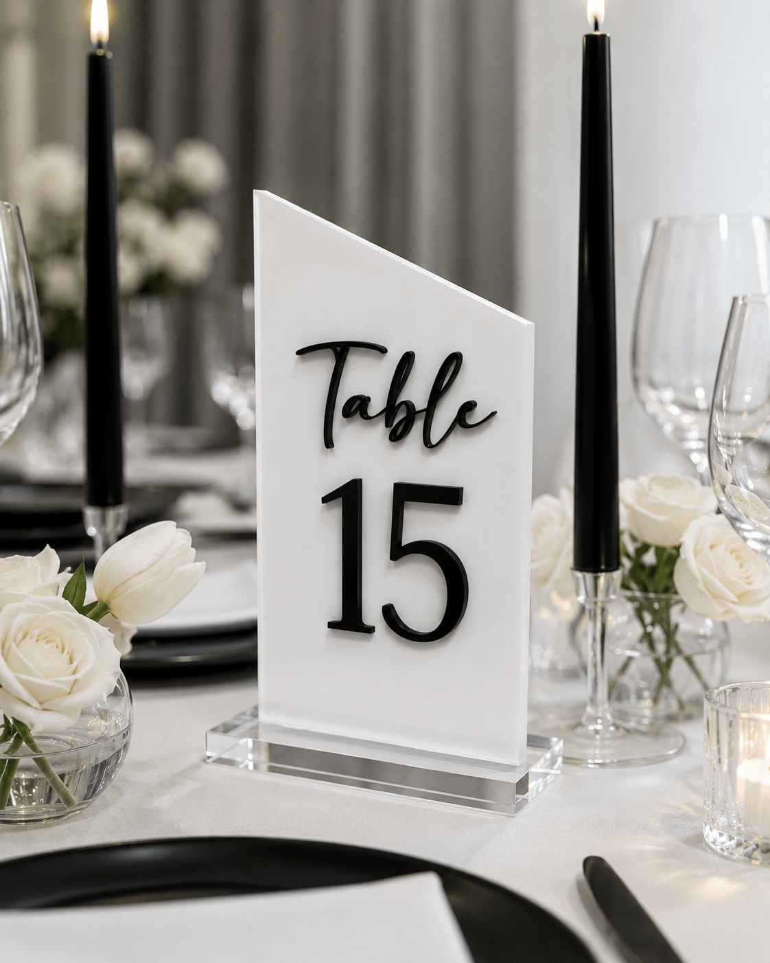 The Elise | Acrylic Table Numbers - JYS Custom Backdrops & Acrylic Signs
