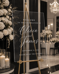 The Minimalist | Acrylic Welcome Sign - JYS Custom Backdrops & Acrylic Signs