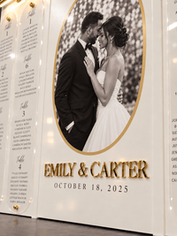 The Portrait Seating Chart | 3-Panel Wedding Seating Chart - JYS Custom Backdrops & Acrylic Signs