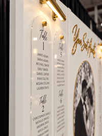 The Portrait Seating Chart | 3-Panel Wedding Seating Chart - JYS Custom Backdrops & Acrylic Signs