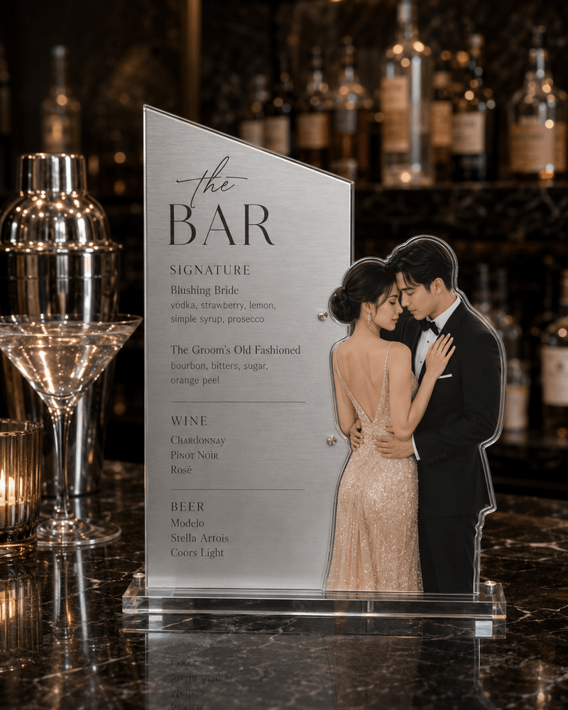 The Toast | Custom Acrylic Bar Menu with Photo - JYS Custom Backdrops & Acrylic Signs
