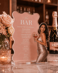 The Toast | Custom Acrylic Bar Menu with Photo - JYS Custom Backdrops & Acrylic Signs